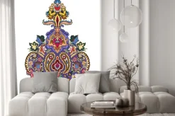 Naklejka: Motyw, wzór, kwiatowy, róż, koncepcja, dekoracja, ornement, orientalny,