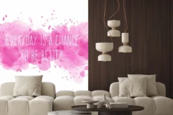 Naklejka: Motywacyjne cytat na tle akwarele. "codziennie jest cha