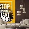 Naklejka: Motywacyjne plakat z napisem "stop myślenia zacząć robić".