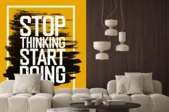 Naklejka: Motywacyjne plakat z napisem "stop myślenia zacząć robić".