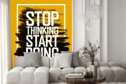 Naklejka: Motywacyjne plakat z napisem "stop myślenia zacząć robić".