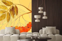 Naklejka: Mozaika ilustracji wektorowych z gałęzi jarzębiny .