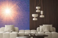 Naklejka: Mozaika ilustracji wektorowych słońca z promieniami.