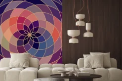 Naklejka: Mozaika z geometrycznym kwiatem