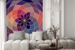 Naklejka: Mozaika z geometrycznym kwiatem