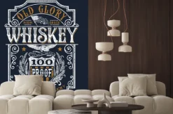 Naklejka: Nalepka whiskey w stylu etykiety retro