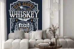 Naklejka: Nalepka whiskey w stylu etykiety retro