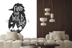 Naklejka: Napis w sylwetce ptaka