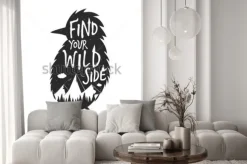 Naklejka: Napis w sylwetce ptaka