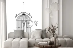 Naklejka: Napisany ręcznie cytat: rodzimy się, aby żyć, aby nie przygotować