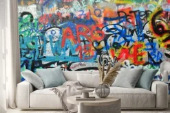 Naklejka: Napisy na ulicznym graffiti