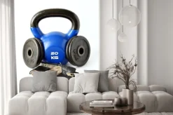 Naklejka: Narzędzia dla kulturystyki, fitness i crossfit. waga, rękawice