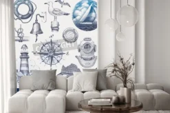 Naklejka: Nautical hand drawn vector set