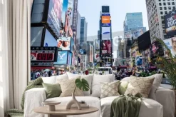 Naklejka: New york city - 12 lipca: ludzie siedzą niezdefiniowane w tabelach