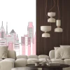 Naklejka: New york city scape background. hand drawn vector doodle graphics.
