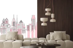 Naklejka: New york city scape background. hand drawn vector doodle graphics.