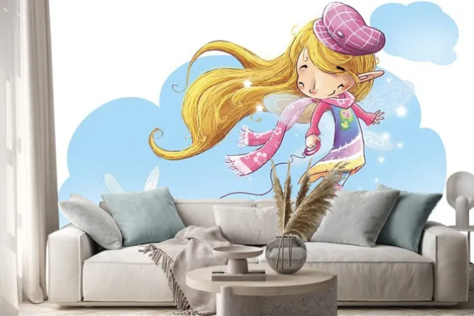 Naklejka: Niña con mascota