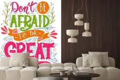 Naklejka: Nie bój się świetnie. inspirational motywacyjny cytat. h