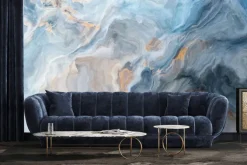 Naklejka: Niebieska akwarela imitująca marmur