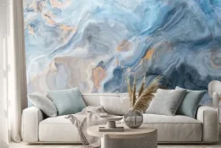 Naklejka: Niebieska akwarela imitująca marmur