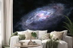 Naklejka: Niebieska galaktyka w ciemnym kosmosie