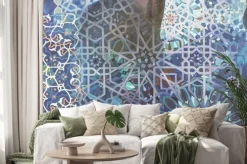 Naklejka: Niebieski geometryczny wzór