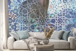 Naklejka: Niebieski geometryczny wzór