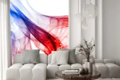 Naklejka: Niebieski i czerwony dym