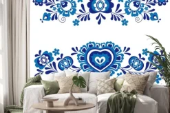 Naklejka: Niebieski ornament ludowy