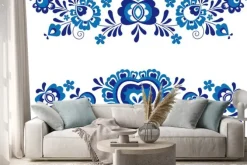 Naklejka: Niebieski ornament ludowy