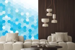 Naklejka: Niebieski sześciokątny wzór