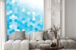 Naklejka: Niebieski sześciokątny wzór