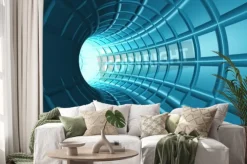 Naklejka: Niebieski tunel w 3d