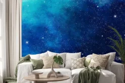 Naklejka: Niebieskie gwieździste niebo