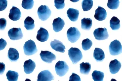 Naklejka: Niebieskie kropki na białym tle w stylu akwareli