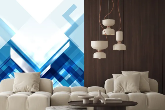 Naklejka: Niebieskie tło abstrakcyjna nowoczesny geometryczny