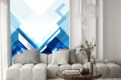 Naklejka: Niebieskie tło abstrakcyjna nowoczesny geometryczny