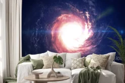 Naklejka: Niesamowicie piękna galaktyka spiralna gdzieś w przestrzeni kosmicznej.