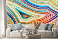 Naklejka: Niesamowita szczegółowa i kolorowa struktura przekroju pasemkowego