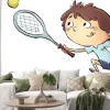 Naklejka: Niño jugando tenis