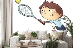 Naklejka: Niño jugando tenis