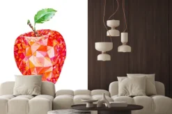 Naklejka: Niska poli akwarela jabłko