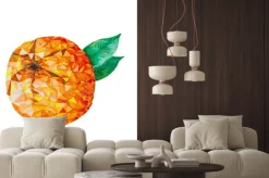 Naklejka: Niska poli akwarela pomarańczowy