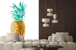 Naklejka: Niska poli akwarela ananasa