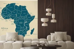 Naklejka: Nowoczesna mapa afryka - kontynent z etykietami kraju