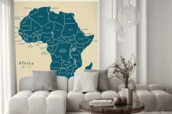 Naklejka: Nowoczesna mapa afryka - kontynent z etykietami kraju