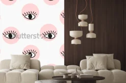 Naklejka: Nowoczesny wzór z ręcznie rysowane oczy.