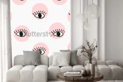 Naklejka: Nowoczesny wzór z ręcznie rysowane oczy.