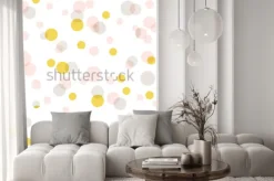 Naklejka: Nowożytny abstrakcjonistyczny wektorowy duży confetti tło. bezszwowy