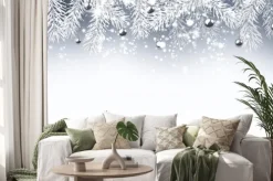 Naklejka: Nowy rok baner z bombkami.